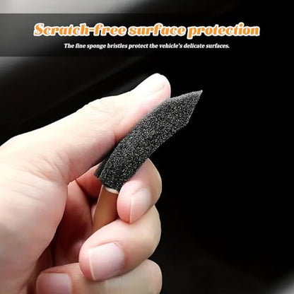 Car Detail Cleaning Brushes, 5PCS Sponge Vehicle Air Conditioning Vent Duster Detail Brush with Handle, Soft Auto Exterior Interior Dashboard Cleaning Kit, Universal for SUV RV Truck