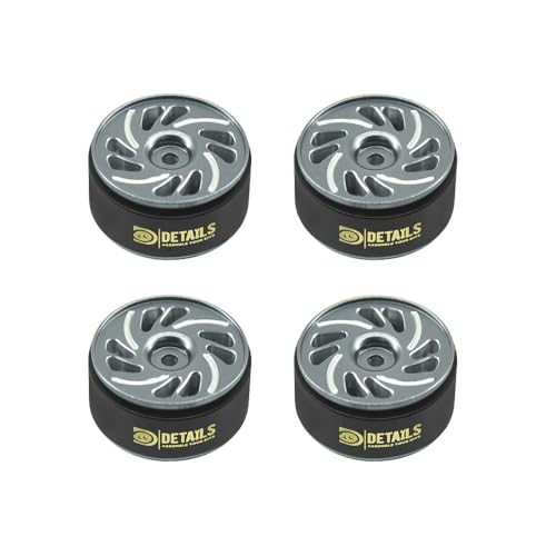 Aluminum 0.7" Beadlock Wheel, Brass Outside Ring and Whee&Tire for SCX30 Cars 4pcs/Set (0.7" Wheel-Grey) - color: 0.7" Wheel-grey