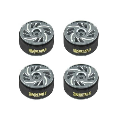 Aluminum 0.7" Beadlock Wheel, Brass Outside Ring and Whee&Tire for SCX30 Cars 4pcs/Set (0.7" Wheel-Grey) - color: 0.7" Wheel-grey