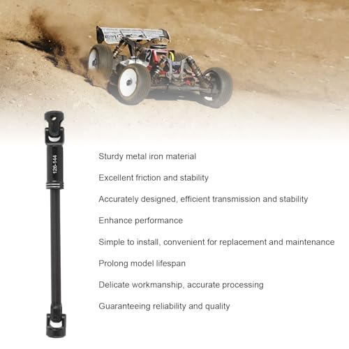 Drfeify RC Drive Shaft, Metal RC Car Crawler Drive Shaft with Screws for SCX10 1/10 Cars (126-144MM - size: 126-144MM
