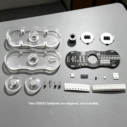 ISolderStore Soldering Projects LED Rotating Gyroscope DIY Kit 2 Leaves Gyroscope SMD Soldering Practice Kit Electronics Kit for Students
