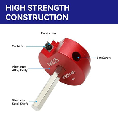 HFS(R) 1-1/2" PVC Pipe Reamer Tool - Fits 1/2" Drill, PVC Fitting Saver & Plastic Pipe Fitsting Reamer Socket Saver Plumbing Tool for Schedule 40 Plastic Pipes - size: 1.5 Inch