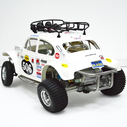 RC Car Metal Roof Luggage Rack with LED Lights for Tamiya Sand Scorcher Monster Beetle 1/10 Crawler Car Upgrade Parts
