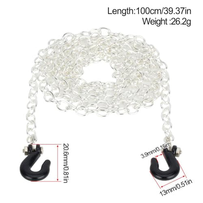 RC Tow Hook Trailer Chain,Steel Tow Rope,U Shaped Rescue Shackles 3pcs/Set for 1/10 Crawler Traxxas Trx4 Axial Scx10 90046 Wraith D90 TF2 CC01 Tamiya (Black)