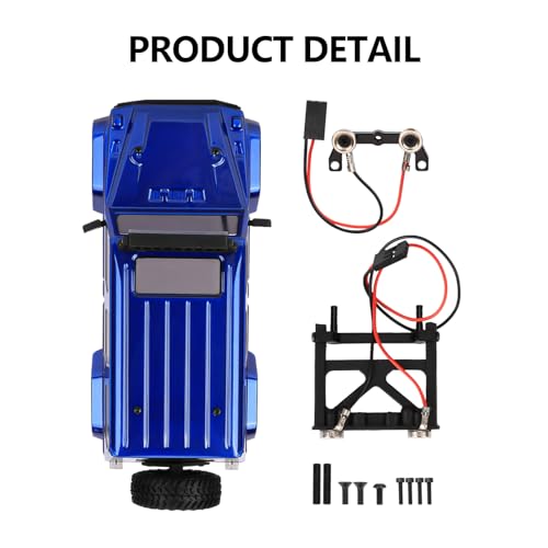 SCX24 Body Magnetic Stand with Lights for SCX24 Upgrades | PC Front and Rear Body for SCX24 Bronco JLU C10 Basecamp 1/24 RC Crawler - style: Blue