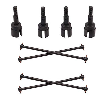 8 Pack Treehobby 90mm Stainless Steel 08029 Dogbones Drive Shaft & 02033 Stub Wheel Axle for 1/10 Redcat Volcano HSP Exceed RC Car Truck Replacement (Black)
