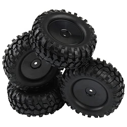 4PCS 1:10 RC Tires Rock Crawler Hex 12mm Hard Dish Wheels Rim | Rubber Tires, For Trail Finder 2, Gelande II, CR12 CC01 MST CMX, Trailer Tires