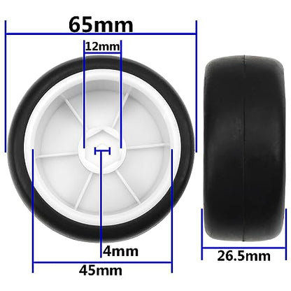 Plastic Wheel Rims 12mm Hex Hub & Rubber Tires w/Foam Compatible with HSP Tamiya HPI Kyosho 1/10 On-Road Touring Car WLtoys 1/14 144001 RC 1/18 A959B Buggy (White) - color: White