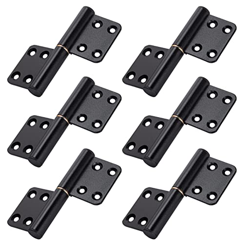 6 Pcs 4 Inch Lift Off Flag Hinges - Black Removable Door Hinges - size: 3 left + 3 right