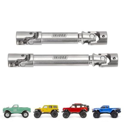 INJORA Steel Drive Shaft for Axial SCX24 C10 JLU Bronco Base Camp 4Runner - color: Silver