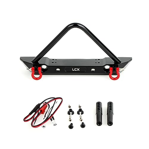 LCX Racing 1/10th RC Crawler Car Metal Front Bumper for TRX4 Axial SCX10 II 90046 SCX10 D90, Upgrades Parts Accessories