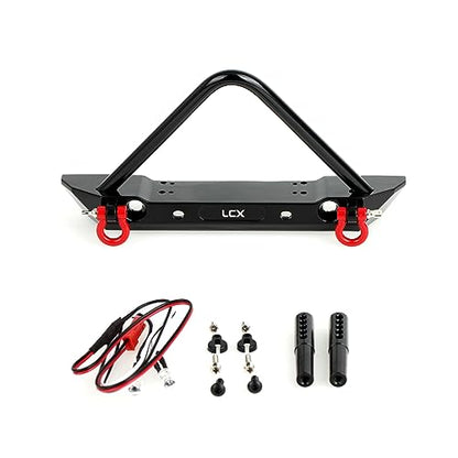 LCX Racing 1/10th RC Crawler Car Metal Front Bumper for TRX4 Axial SCX10 II 90046 SCX10 D90, Upgrades Parts Accessories
