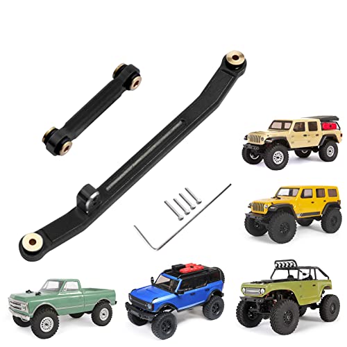 Hobbypark Aluminum Steering Rod Tie Links High-Tightening Linkage for Axial SCX24 Gladiator Bronco C10 JLU Deadbolt B17 1/24 RC Crawler (Black) - color: Black