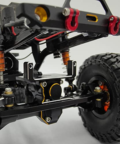 RC Servo Mount Bracket and Mini Servo Arm for 1/24 SCX24 Upgrade Black | Aluminum Servo Mount for ES08MA II Servo Upgrade Parts,Precision Fit,Wear Resistant,Easy To Install - color: Silver and Black