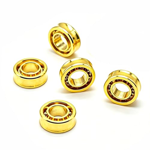 AXK 5Pcs R188 Golden Yoyo Bearing UR188 Fingertip Gyro Bearing 6.35X12.7X4.76mm UR188KK