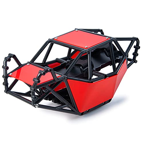 RC Roll Cage Rock Buggy Body Shell for 1/10 Axial SCX10 ll 90046 RC Crawler Car Buggy (Red) - color: Red