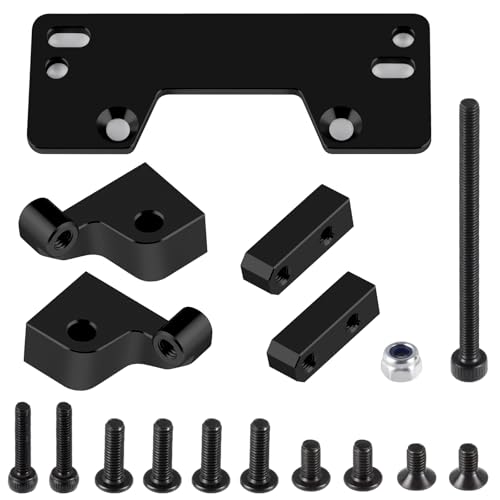 Aluminum Axle Servo Mount Base Stand, Black | Upgrade Parts, For 1/10 Axial SCX10 II 90046, RC Crawler Car - color: Black