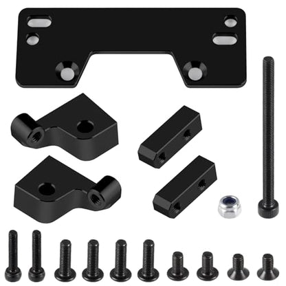 Aluminum Axle Servo Mount Base Stand, Black | Upgrade Parts, For 1/10 Axial SCX10 II 90046, RC Crawler Car - color: Black