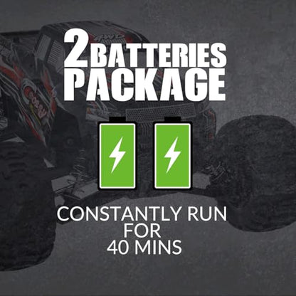 RACENT RC Car, 1:16 Scale All Terrain RC Truck Crossy, 30MPH 4WD Off Road Fast Remote Control Toy, 2.4Ghz High Speed Electric Vehicle with 2 Rechargeable Batteries, 40+ Min Play （Red&Green） - color: Red&green