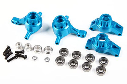 TT-02 CNC Aluminum Front Rear Hub Carrier Set for 1/10 RC Car Tamiya TT02 Upgrade Part (Front +Rear Hub Carrier Blue) - color: Front +Rear Hub Carrier Blue