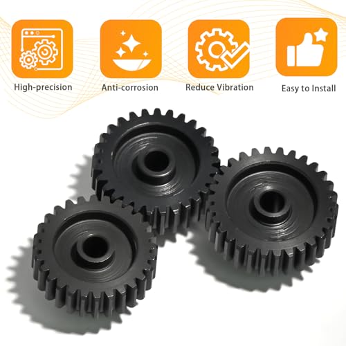 3PCS 48P Pinion Gear Set Hardened Steel 3.175mm Shaft 28T 29T 30T with Screws & Hex for 1/10 RC Arrma Traxxas HPI Kyosho Losi Axial SCX10 Tamiya Monster Truck Buggy Motor Upgrade Parts - size: 28 29 30T