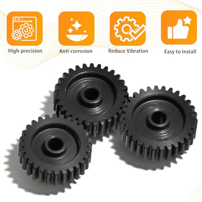 3PCS 48P Pinion Gear Set Hardened Steel 3.175mm Shaft 28T 29T 30T with Screws & Hex for 1/10 RC Arrma Traxxas HPI Kyosho Losi Axial SCX10 Tamiya Monster Truck Buggy Motor Upgrade Parts - size: 28 29 30T