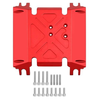 CNC Aluminum Center Gearbox Mount Transmission Skid Plate for Axial Wraith 90018 1/10 RC Crawler Upgrade Part (red) - color: Red