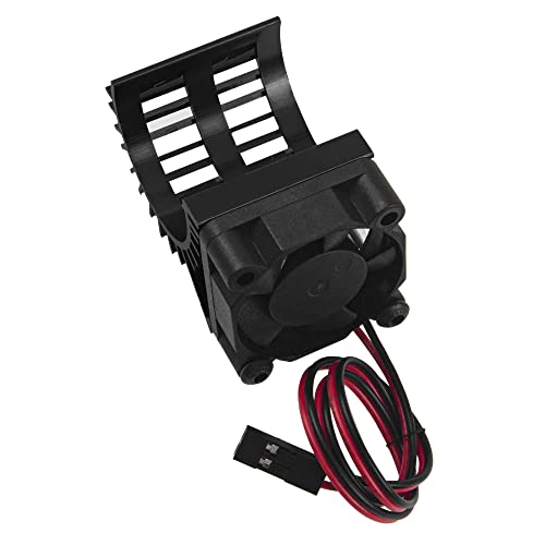 ShareGoo Aluminum 380 390 Motor Heatsink with Cooling Fan Electric Engine Heat Sink Compatible with HSP HPI Wltoys Himoto Redcat 1/16 1/18 RC Car (Black) - style: Black