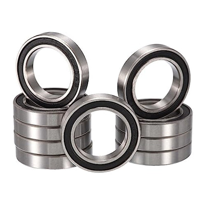 6803-2RS Deep Groove Ball Bearings, ID 17mm x OD 26mm x Width 5mm Double Rubber Sealed Ball Bearing Pre-Lubricated Chrome Steel Z2 Lever 10pcs - size: 6803-2RS 17x26x5mm