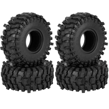 1.9" Beadlock Tires for 1/10 RC Crawler SCX10 SCX10 II SCX10 III TRX4 Red cat GEN7 8 RC 4WD,1.9 Beadlock Tires RC Tires 1.9 Crawler Tires Rubber Tires,4PCS