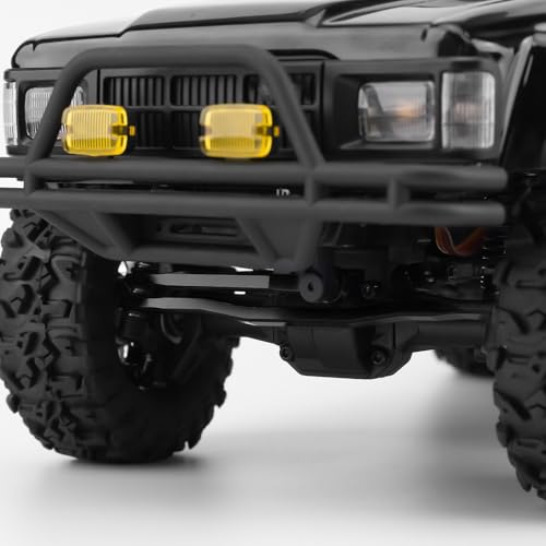 RCHUBAM 1/18 Steering Links 2Pcs Aluminum Steering Linkage Servo Link Pull Rod Compatible with HPI 1/18 Venture HILUX RC Off-Road Crawler Car Upgrade Accessories (Black) | Aluminum Alloy,Steering Link with Screw Washer,RC Upgrade Parts - color: Black