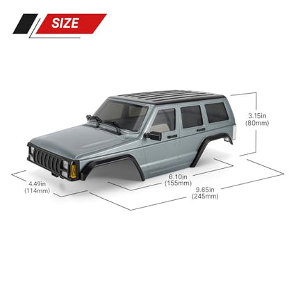 INJORA ABS Cherokee Body for 155mm TRX4M Bronco Defender (Silver Grey)