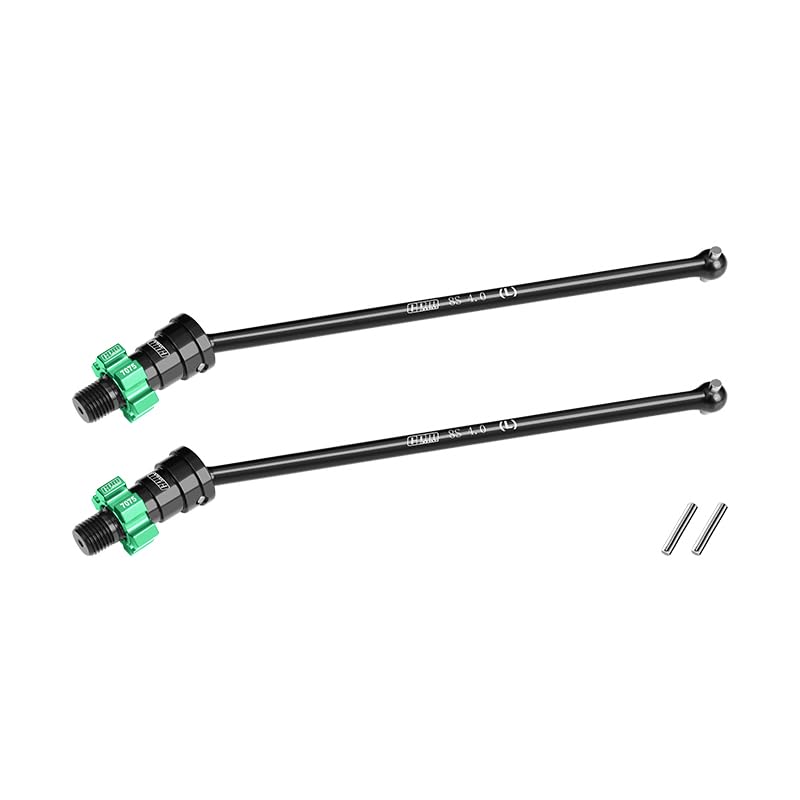 GPM 4140 Medium Carbon Steel Front/Rear Driveshaft with 7075 Alloy Hex for TRAXXAS XRT 8S X-Maxx WideMaxx Ultimate Suitable for #7895 WideMaxx Suspension Kit (Green) - color: Green