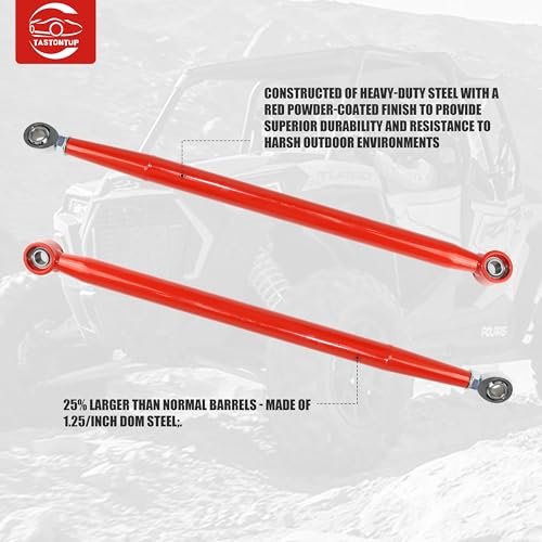 High-Clearance Rear Radius Rods for 2017–2023 Can-Am 64" Maverick X3/ X3 Turbo/Turbo R/RR/MAX, Heavy Duty Steel Straight Arms for Improved Ground Clearance & Stability, Set of 6, Red - size: For 64" Can-Am, style: Rear
