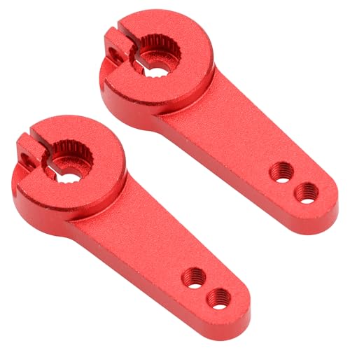 4Pcs Vgoohobby Aluminum 25T Servo Arm Horn Steering Arms Fit for Standard Servo Motors Compatible with Traxxas Axial Tamiya 1/10 RC Crawler Car (Red) - color: Red
