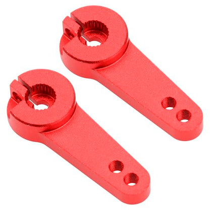 4Pcs Vgoohobby Aluminum 25T Servo Arm Horn Steering Arms Fit for Standard Servo Motors Compatible with Traxxas Axial Tamiya 1/10 RC Crawler Car (Red) - color: Red