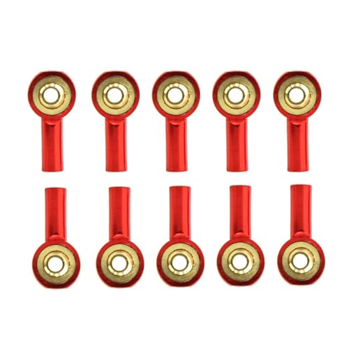 kingsea 10 Pcs Steering Linkage Tie Rod End M2 Ball Joint Linkage Tie Rod End for RC Car Boat Truck, Red - color: Red