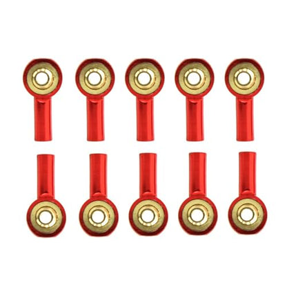 kingsea 10 Pcs Steering Linkage Tie Rod End M2 Ball Joint Linkage Tie Rod End for RC Car Boat Truck, Red - color: Red