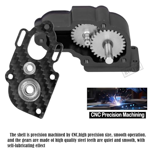 Aluminum LCG Transmission Gearboxes Upgrades Part for SCX10 SCX10 II 90046 90047,RC Crawler Car Alloy Transmission Gearbox Hop Ups,Black - color: Black - Scx10