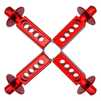 4Pcs Vgoohobby Aluminum Alloy RC Body Post Mounts Compatible with Traxxas Mini E-Revo Mini Slash 1/16 RC Car (Red) - color: Red