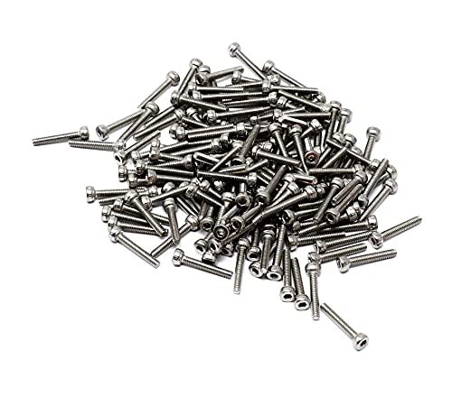 iexcell 100 Pcs M2 x 12mm Thread Pitch 0.4 mm Stainless Steel 304 Hex Socket Head Cap Screws Bolts Kit - size: M2 x 12mm