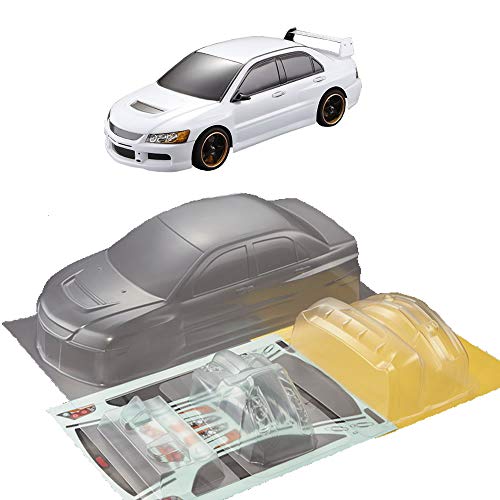 1/10 Scale RC Onroad Racing Drift Touring Car Transparent Clear Lexan Body Shell (Lancer EVO9) - style: Lancer EVO9