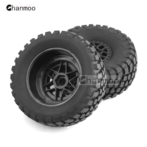 1/8 RC Short Course Truck Tires And Wheels 17mm Hex OD 140mm 1/7 All Terrain Off Road Tyres For 1:7 1:8 RC Buggy Truck Car HSP TRAXXAS UDR DF7 FS Atom ARRMA Mojave YK4072 DF7 4PCS (Black) - color: Black