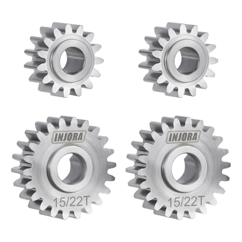 INJORA Stainless Steel 15/22T Overdrive Portal Gears Set for 1/18 RC Crawler Redcat Ascent-18 Upgrade - size: 15/22T