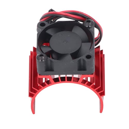 Generic RC Motor Cooling Fan with Aluminum Alloy Heatsink for 540 550 3650 3660 3665 Brushed Brushless Motors Compatible with SCX10 90046 AXI03007 Gen8 VS4-10 (Red) - color: Red