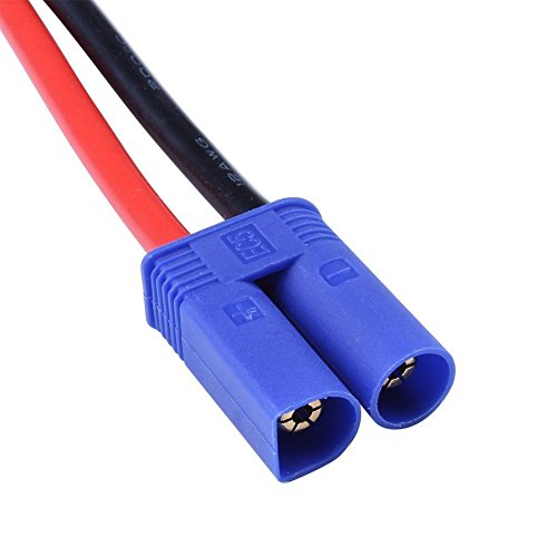 FLY RC 2pcs EC5 Male Connector to 4.0mm Banana Male Plug Lipo Battery Balance Charging Cable 30cm Silicone Wire Charger Cable Adapter for RC Helicopter Vehicle Toys - style: EC5 charging cable