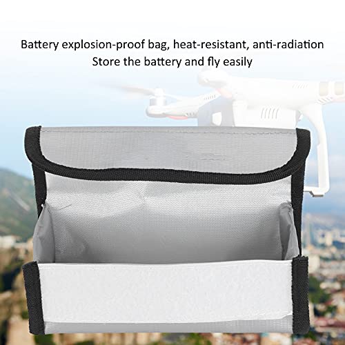 01 Lithium Battery Safe Bag, Fire Retardant LiPo Battery Bag Fireproof Materials Highly Explosion‑Proof Safety for Various Aircraft Batteries for Outdoor