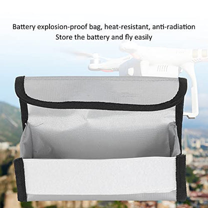 01 Lithium Battery Safe Bag, Fire Retardant LiPo Battery Bag Fireproof Materials Highly Explosion‑Proof Safety for Various Aircraft Batteries for Outdoor