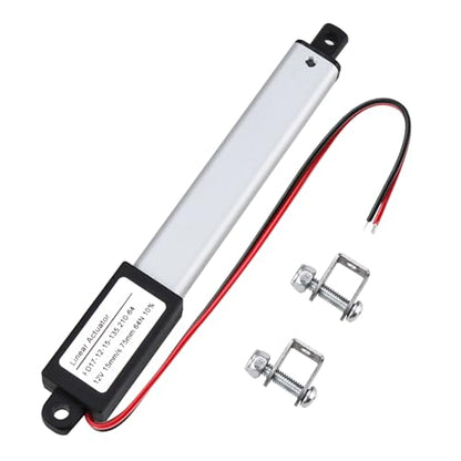 12V Mini Electric Linear Actuator 3" Stroke, 64N/14lbs, Speed 15mm/s, Linear Motion Actuators w/Mounting Brackets, for Sofa, TV, Table, Cabinets, Window Opener, Robotics, Home Automation - size: 3 Inch