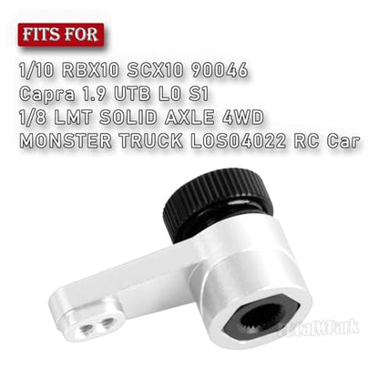 Aluminum 25T Unloading Steering Servo Horn Servo Arm Upgrades Part for 1/10 RBX10 SCX10 90046 Capra 1.9 UTB L0 S1 1/8 LMT Solid AXLE 4WD Monster Truck LOS04022 RC Car,Silver - color: Silver - (25t Servo Arm)